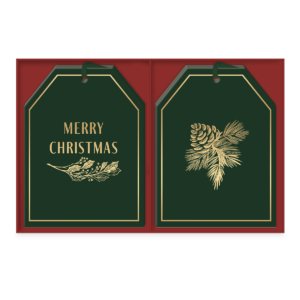 Gift tag set duo with golden foliage theme.