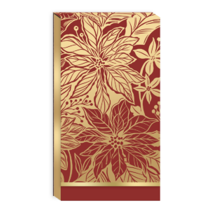 Tall notepad featuring golden foliage poinsettia design.