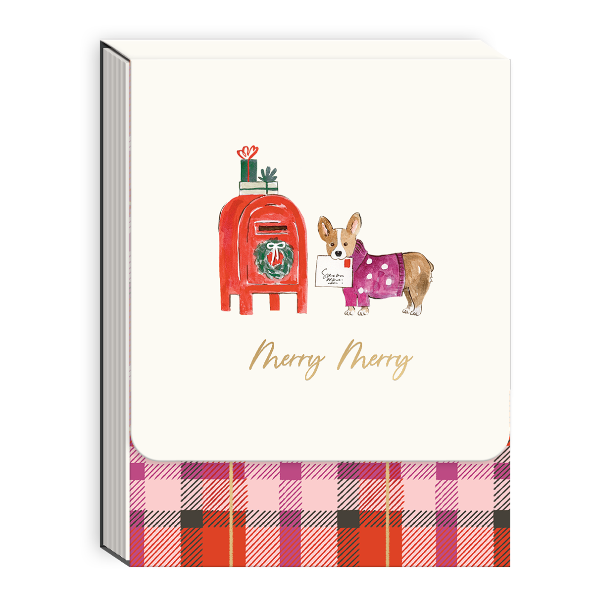 Pocket notepad featuring snow day dogs corgi design.