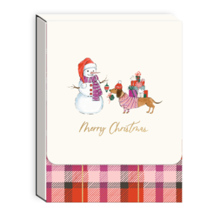 Pocket notepad featuring snow day dogs dachshund design.