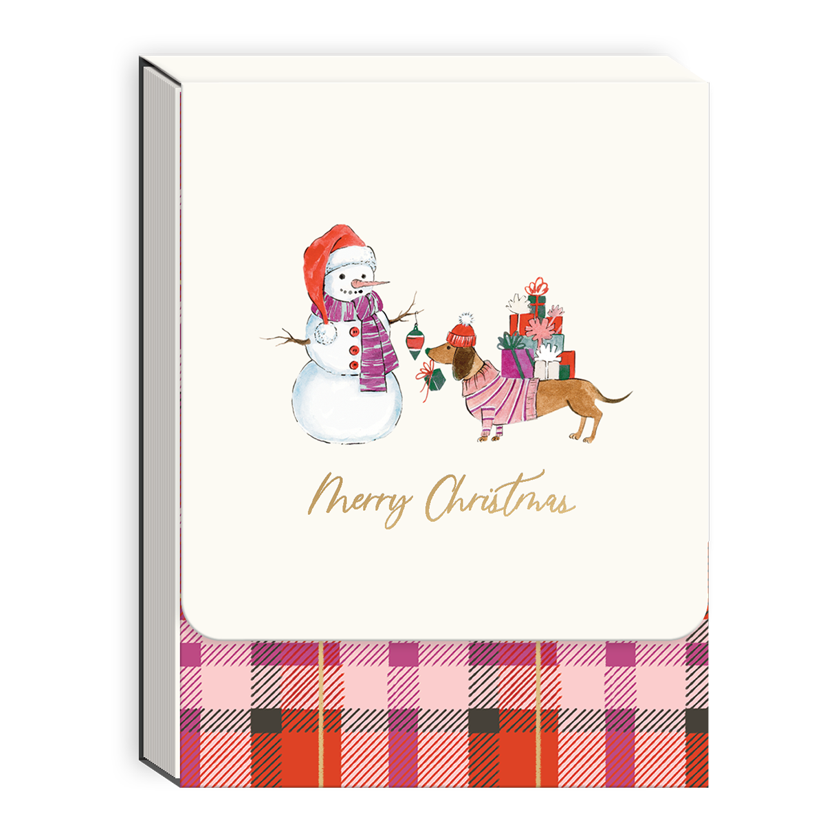 Pocket notepad featuring snow day dogs dachshund design.