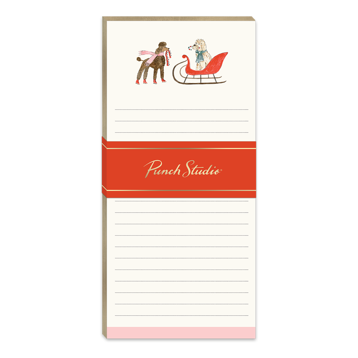 Snow Day Dogs Poodles Magnetic List Pad