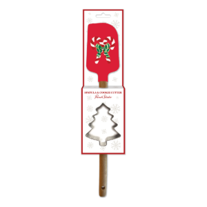 Spatula set with holiday candy cane theme.
