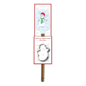 Spatula set with holiday snowman theme.