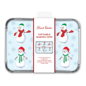 Holiday Snowman themed Large Baking Tin.