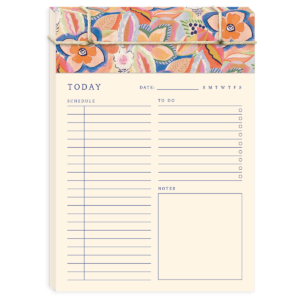 Notepad featuring decorative arts floral daily theme.