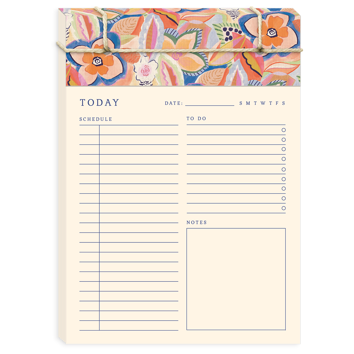Notepad featuring decorative arts floral daily theme.