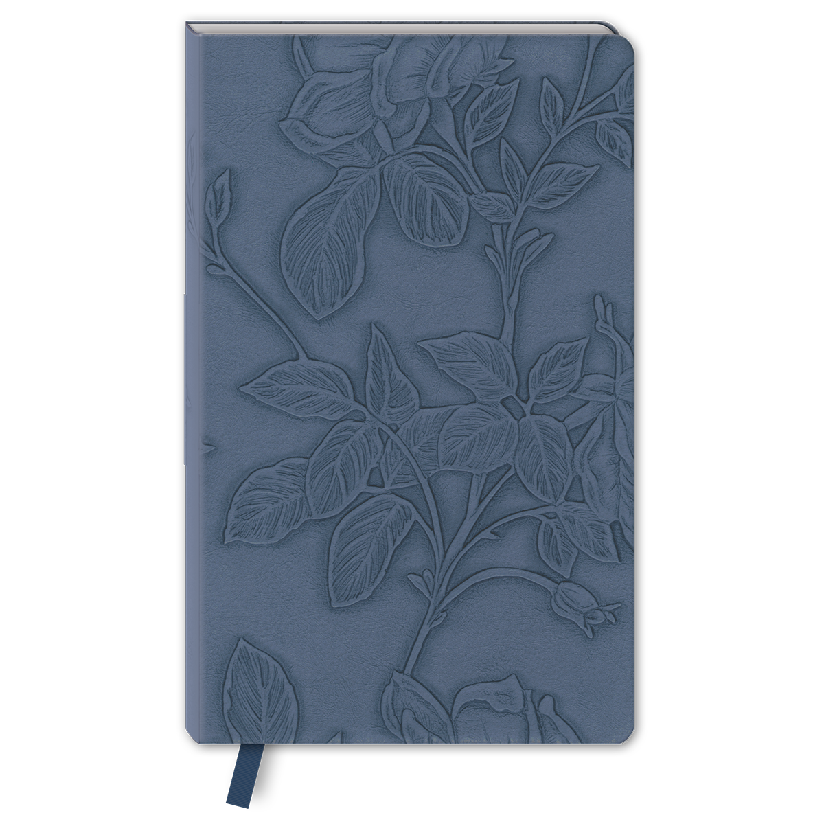 Decorative softcover journal with timeless treasures indigo theme in vegan leather.