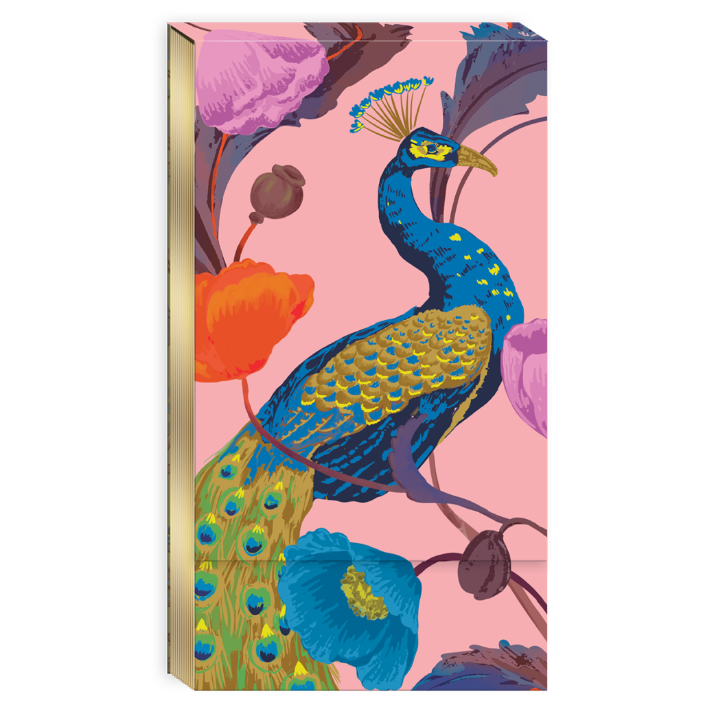 Timeless Treasures Peacock Tall Notepad - Punch Studio