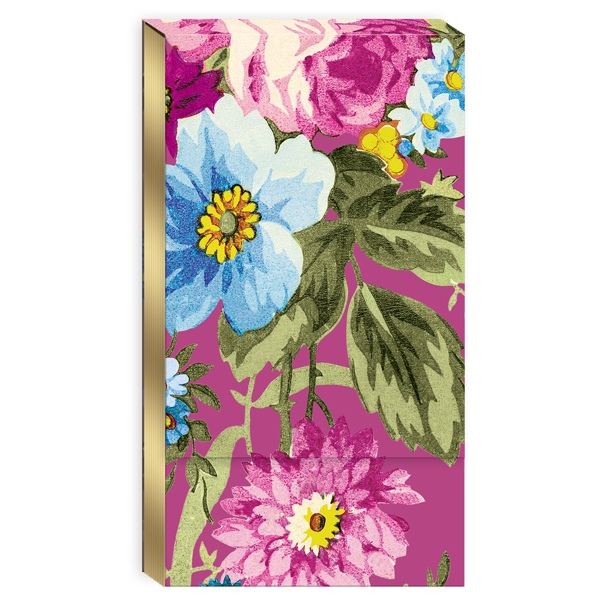 Tall notepad featuring timeless treasures pink floral design.