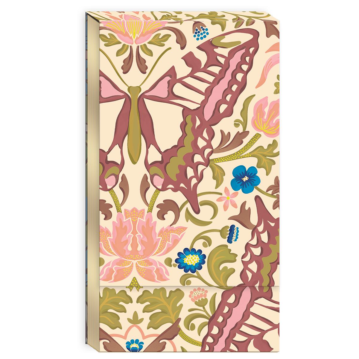 Tall notepad featuring timeless treasures butterfly design.