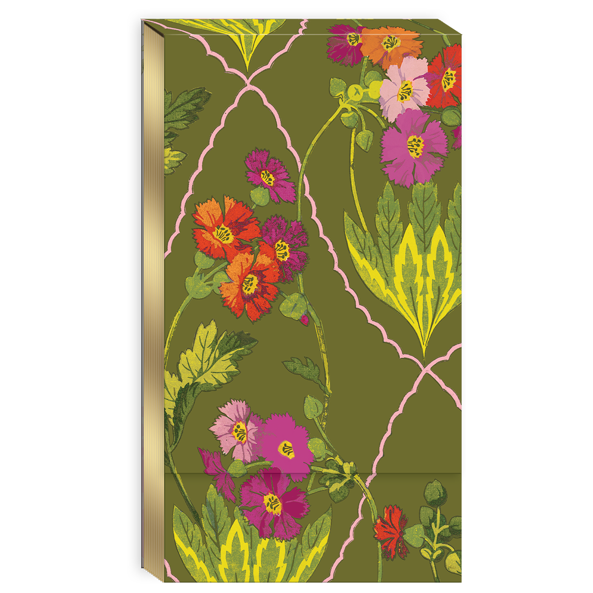 Tall notepad featuring timeless treasures trellis design.