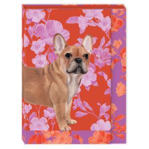 Pocket notepad featuring petals and paws french bulldog floral design.
