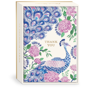 Peacock Thank you Note Cards set.