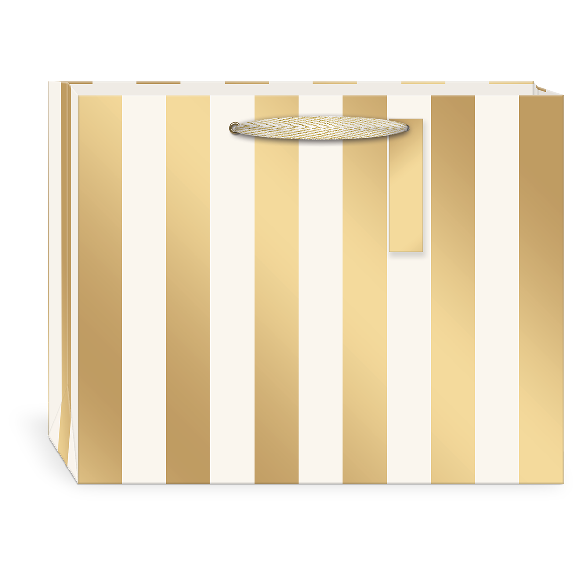 Gold Flora Stripe Large Gift Bag with handles.