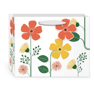 Green Garden Multi Flower Medium Gift Bag with handles.