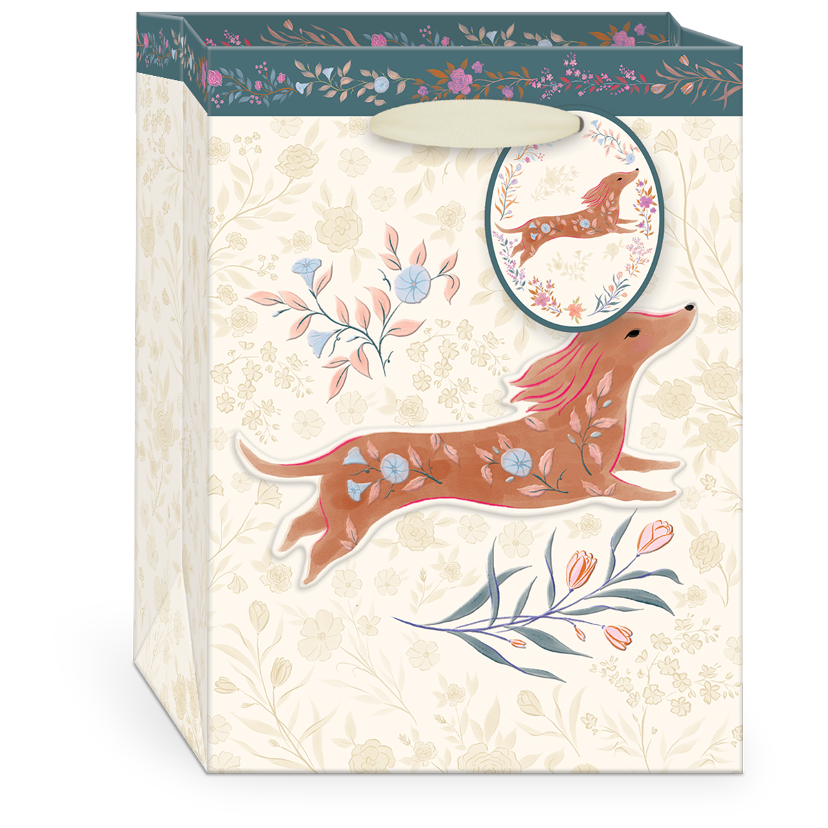 Wildflower Pets Doxie Small Gift Bag with handles.