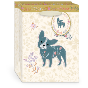 Wildflower Pets Frenchie Small Gift Bag with handles.