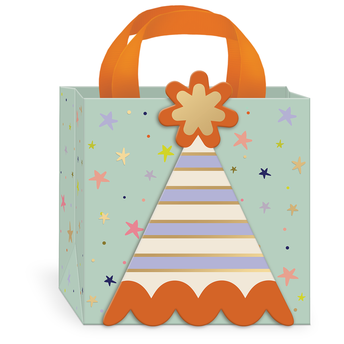 Party Time Hat Extra Small Gift Bag with handles.