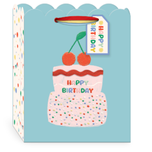 Birthday Brights Cherries Medium Gift Bag with handles.