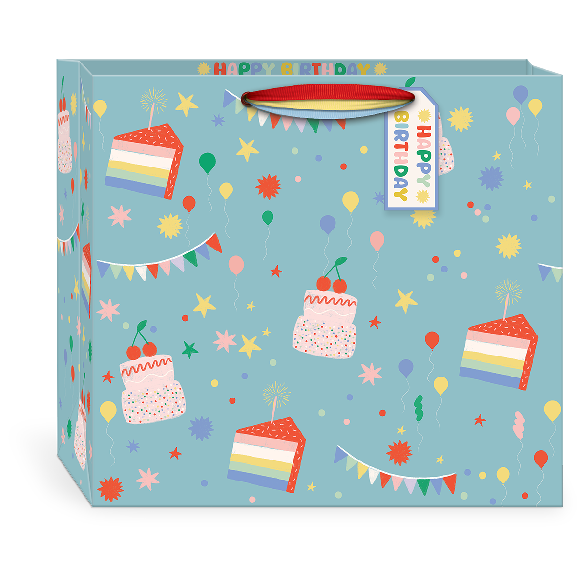 Birthday Brights Cakes Extra Large Gift Bag with handles.