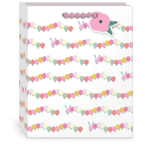 Sweet Garden Caterpillars Large Gift Bag with handles.