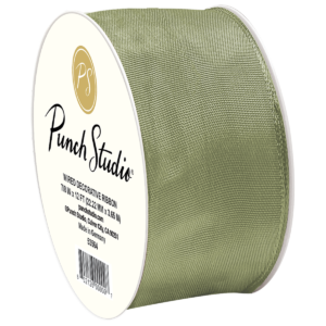 Antique Moss Wired Taffeta Ribbon