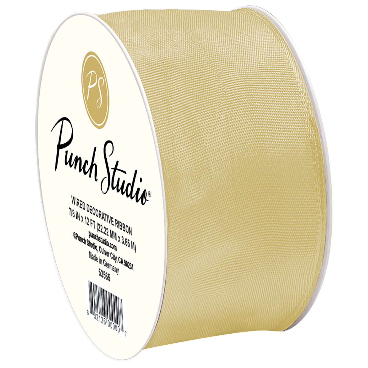 Champagne Wired Taffeta Ribbon