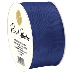 Navy Blue Wired Taffeta Ribbon
