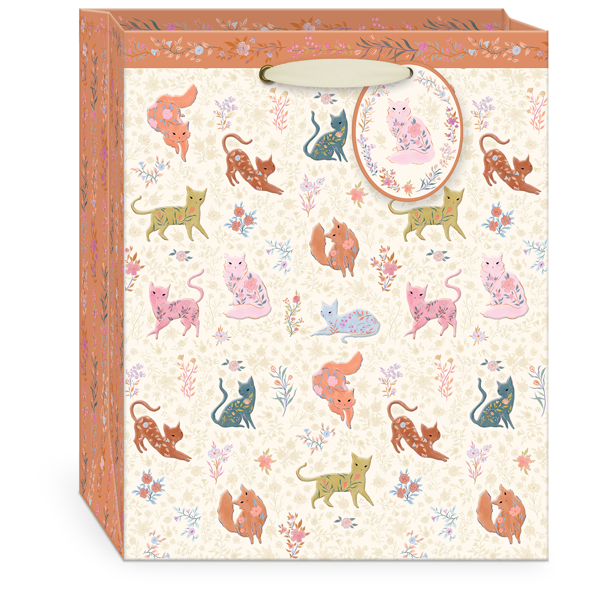 Wildflower Pets Cats Medium Gift Bag with handles.