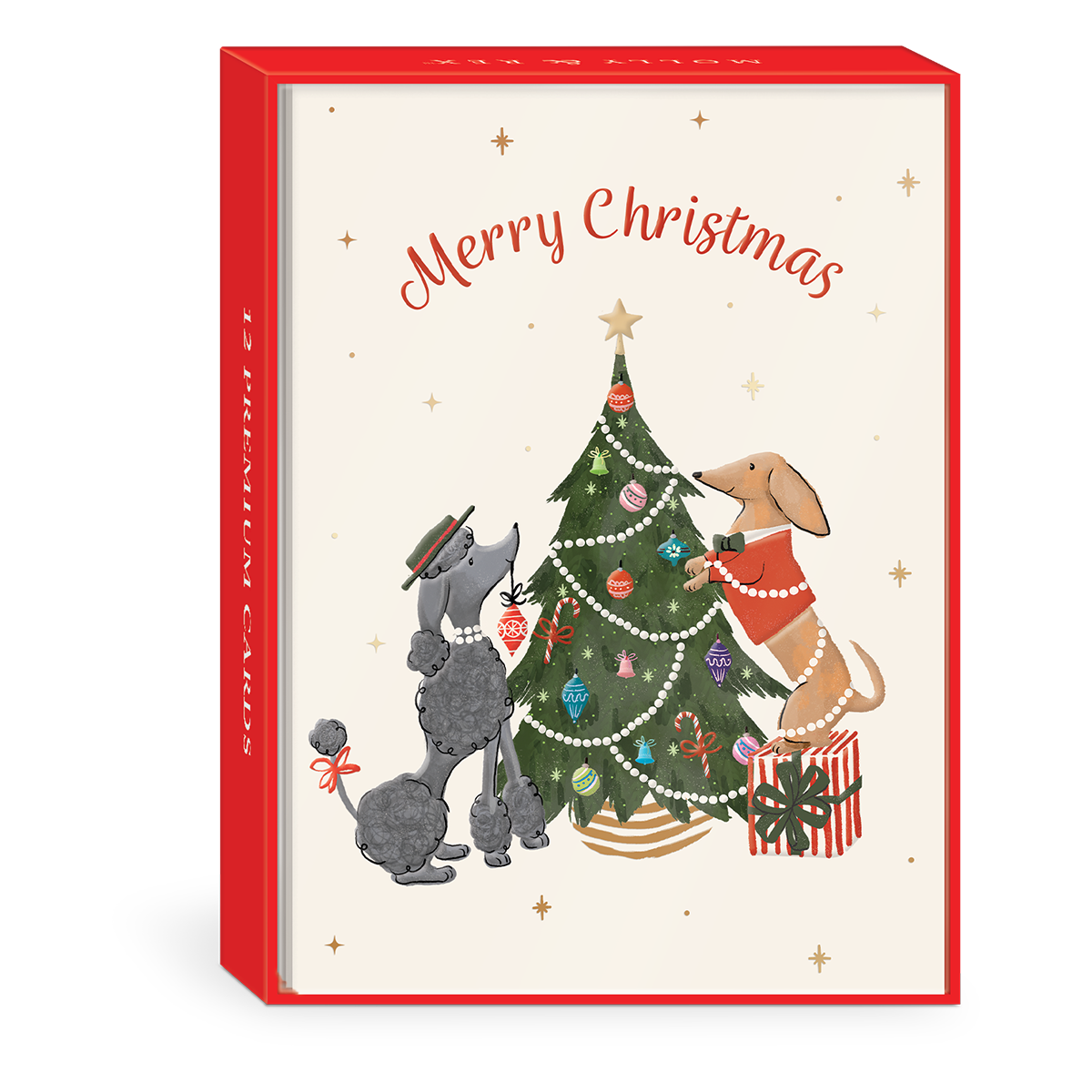 Merry Pets Tree Duo Boxed Holiday Cards Product
