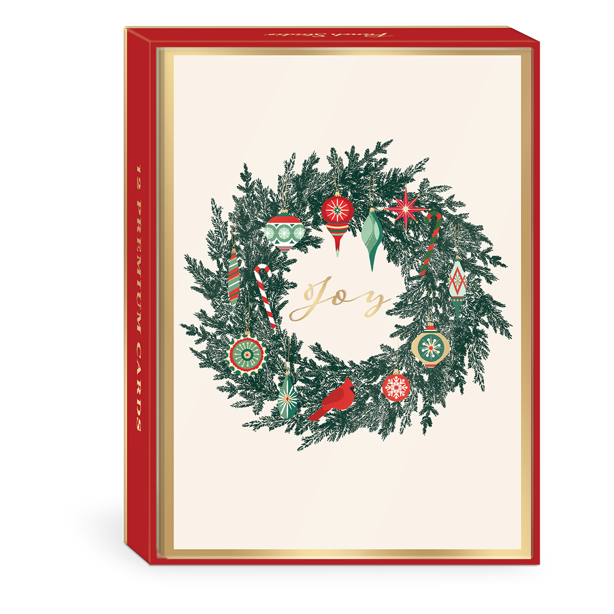 Vintage Christmas Wreath Boxed Holiday Cards Product
