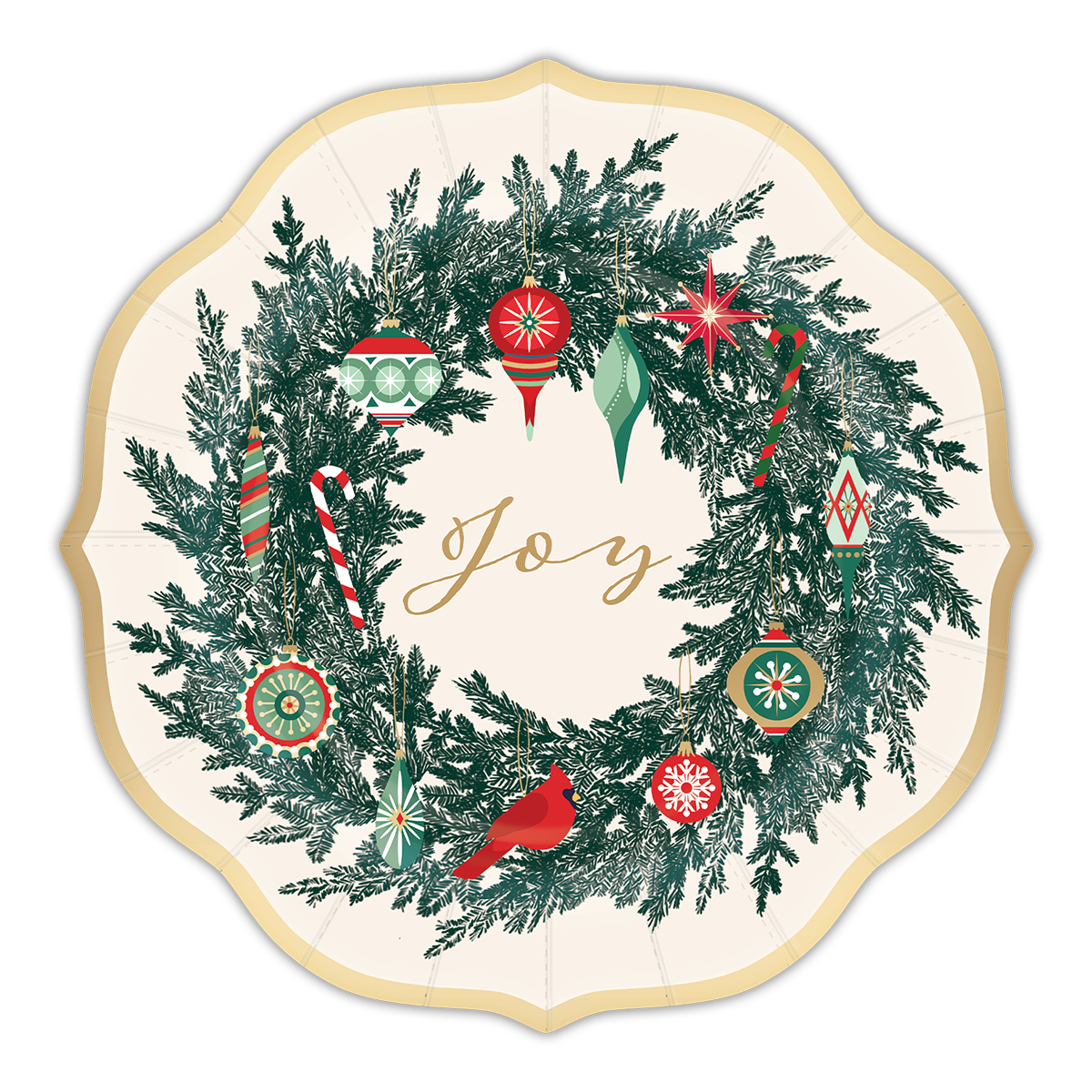 Vintage Christmas Wreath Dinner Plates Product
