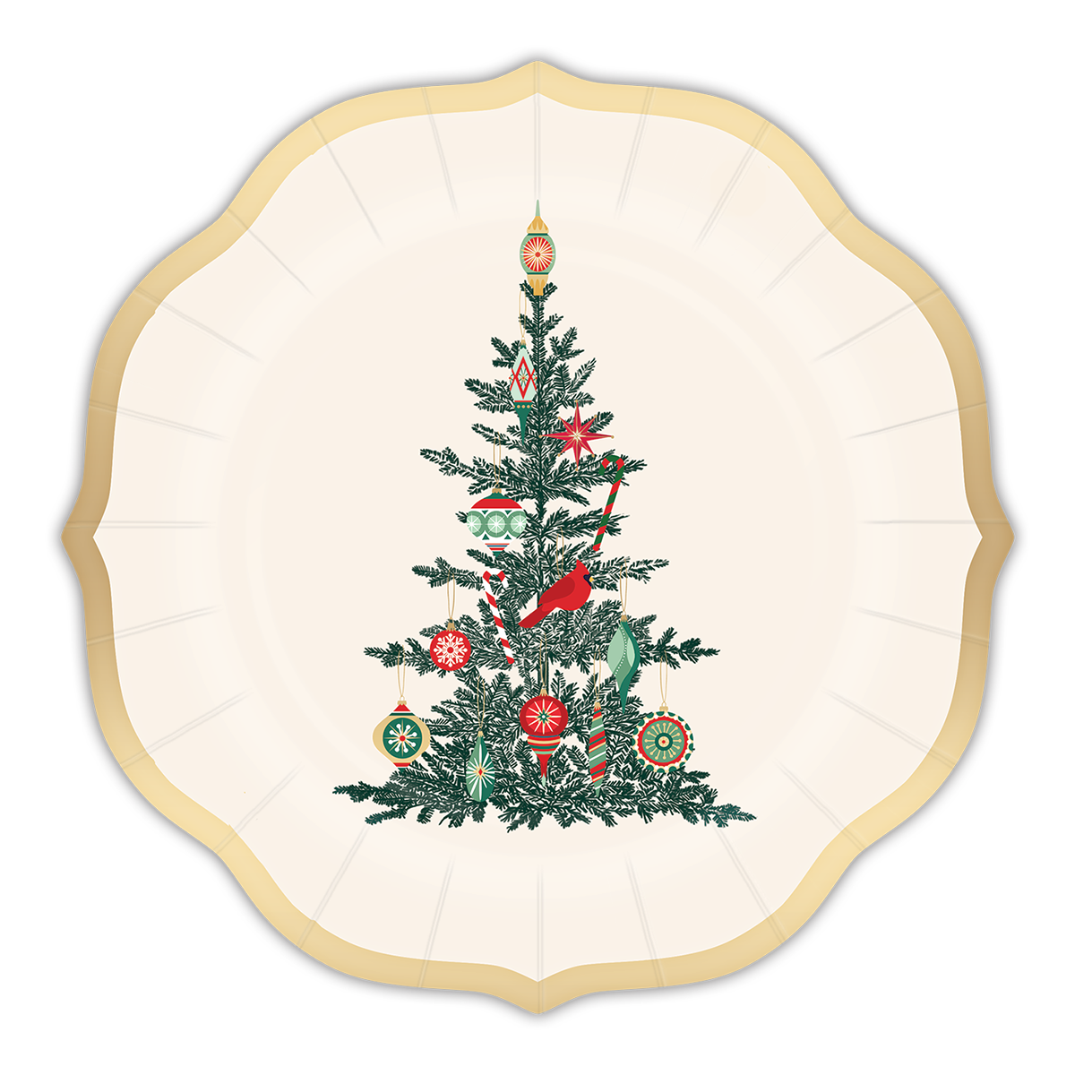 Vintage Christmas Tree Dessert Plates Product