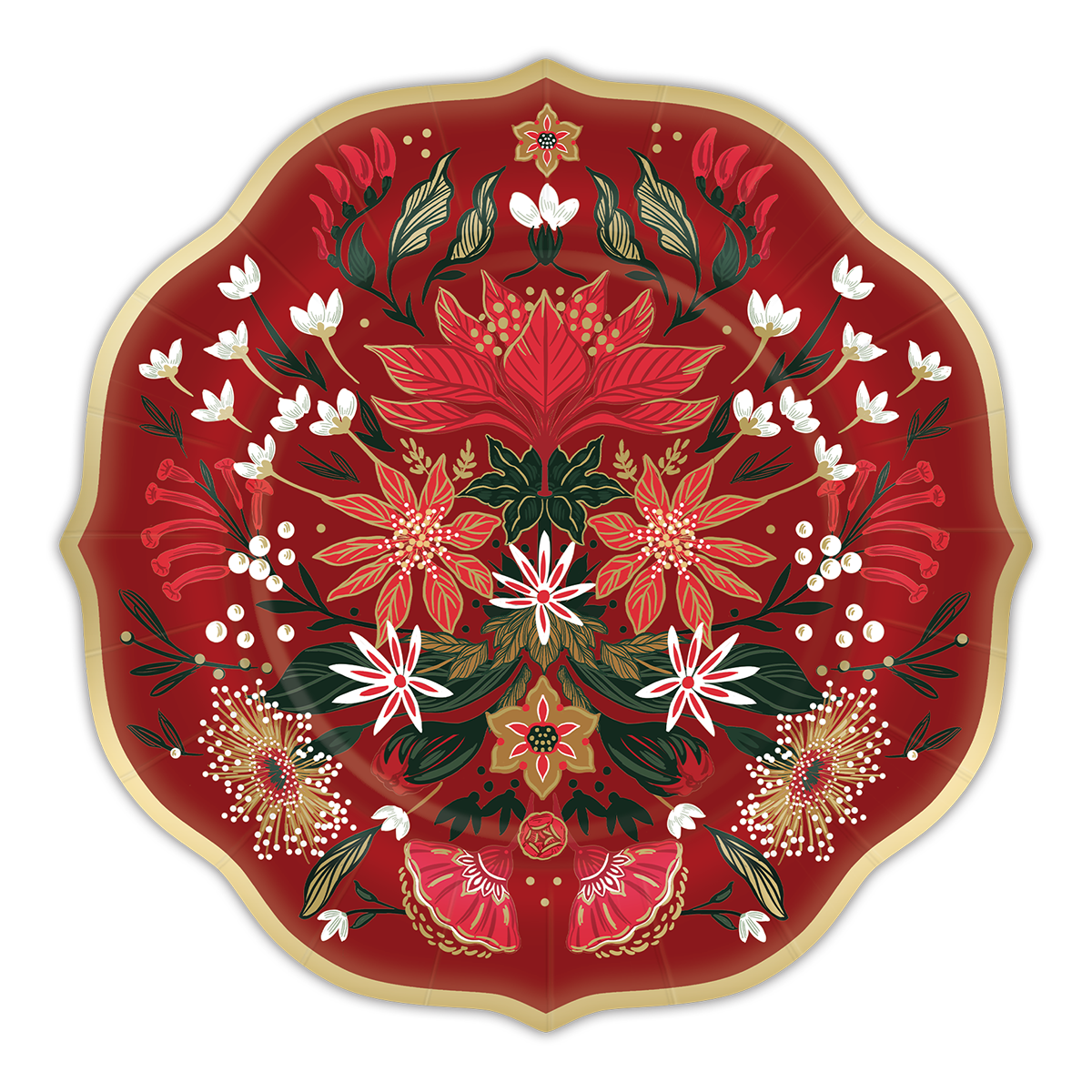 Christmas Garden Red Dinner Plates Product