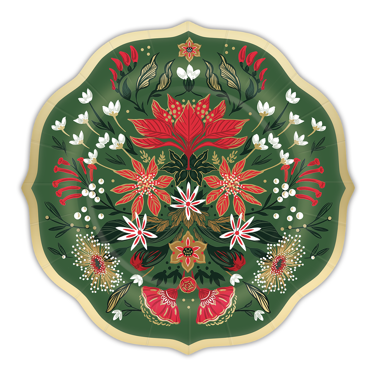 Christmas Garden Green Dessert Plates Product