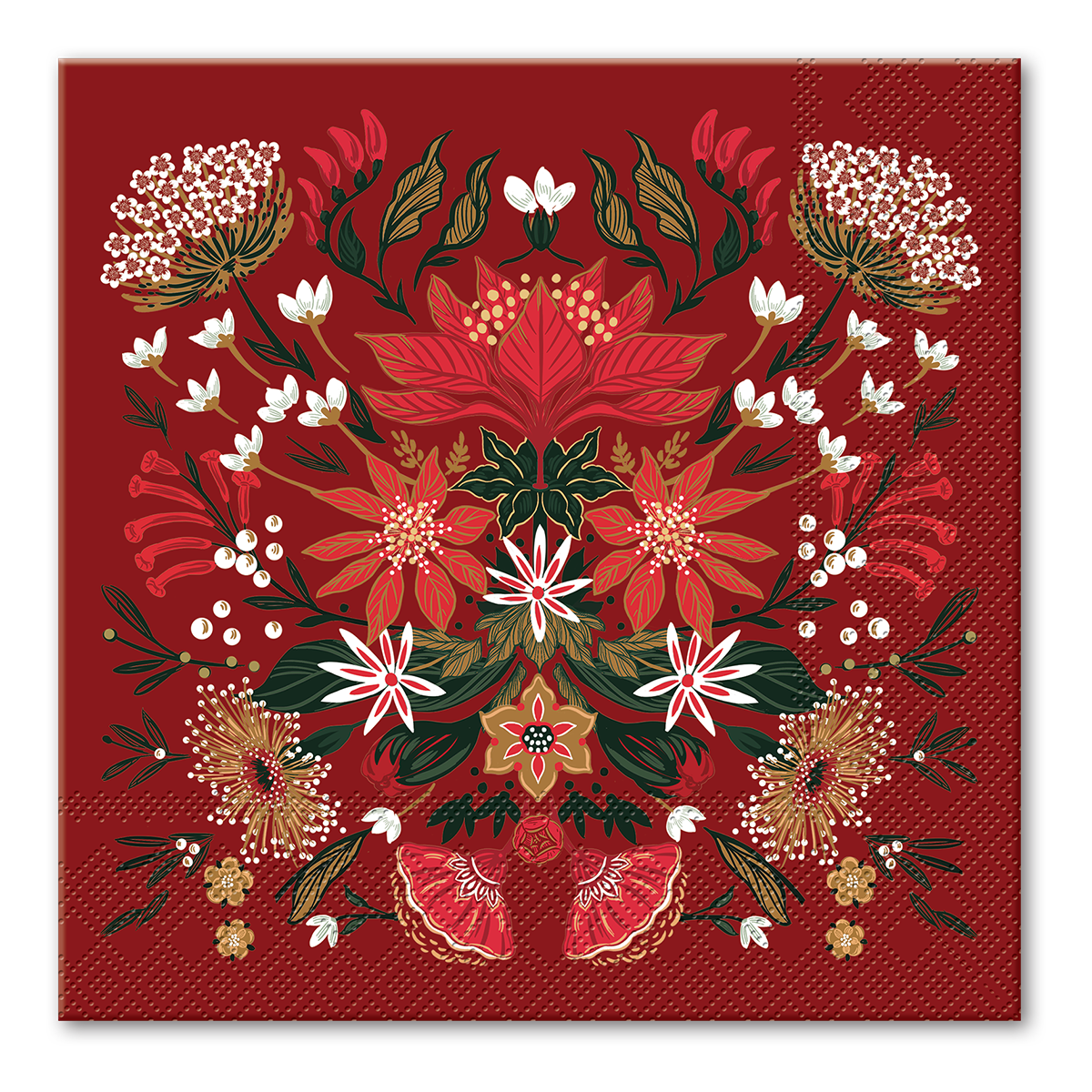 Christmas Garden Red Luncheon Napkins Product