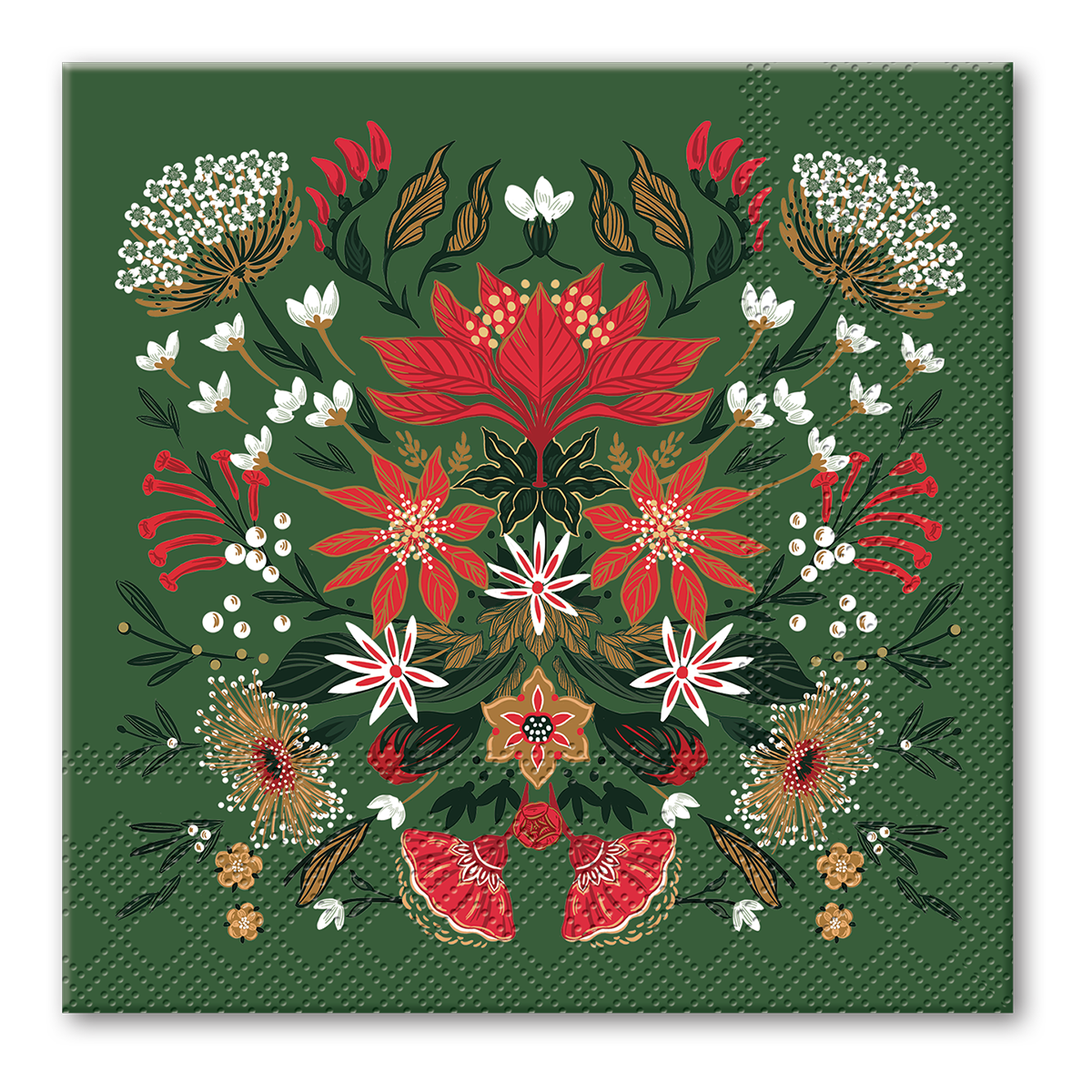 Christmas Garden Green Beverage Napkins Product