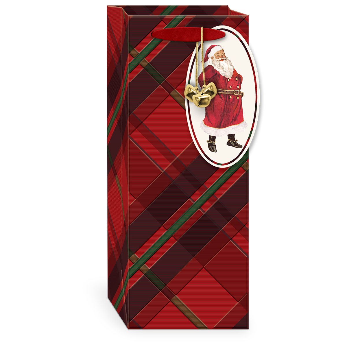 Heirloom Christmas Red Plaid Wine Bag Product